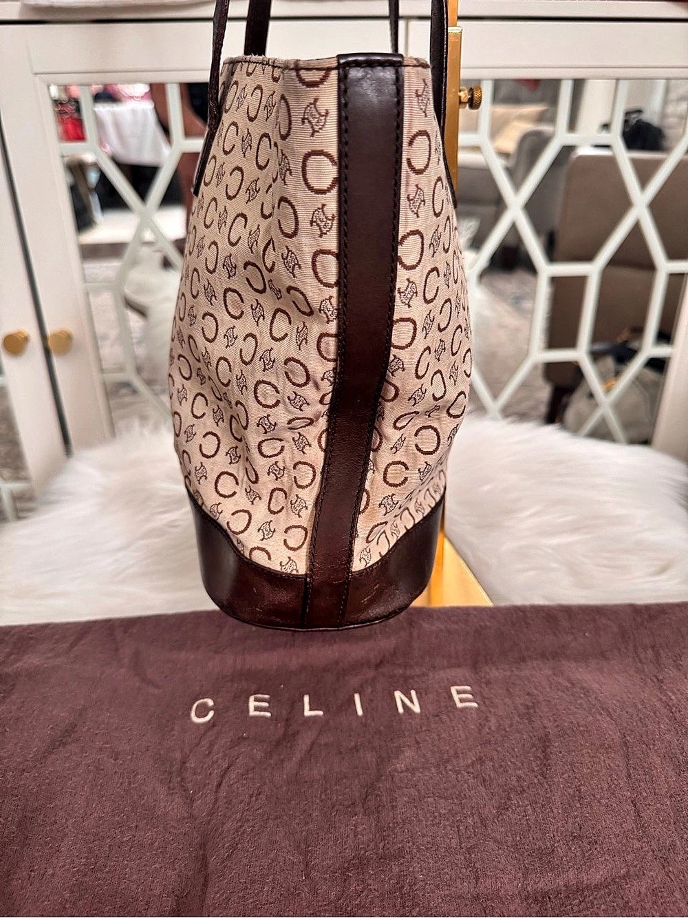 Celine Vintage Macadam Canvas Tote Bag - Picture 12 of 16